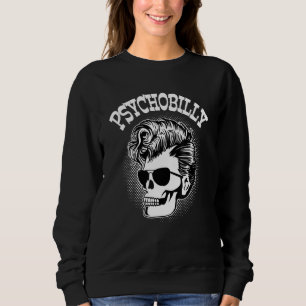 Rockabilly Skull Bekleidung Psychobild Rock and Ro Sweatshirt