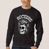 Rockabilly Skull Bekleidung Psychobild Rock and Ro Sweatshirt (Vorderseite)