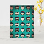 Rockabilly Skulls Pattern Karte (Gelbe Blume)