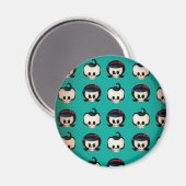 Rockabilly Skulls Pattern Magnet (Vorderseite/Rückseite)