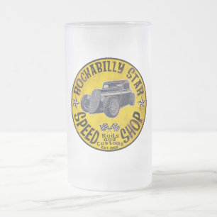 Rockabilly-Speedshop Mattglas Bierglas