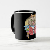 Rockabilly-Stil-Katze Tasse (Vorderseite Links)
