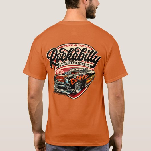 Rockabilly Style Frisierte Auto Classic Car T-Shirt (Rückseite)