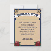 Rockabilly Tattoo Gothic Wedding Dankeskarte (Vorderseite)