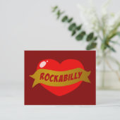 Rockabilly Tattoo Heart Postkarte (Stehend Vorderseite)