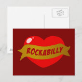Rockabilly Tattoo Heart Postkarte (Vorne/Hinten)