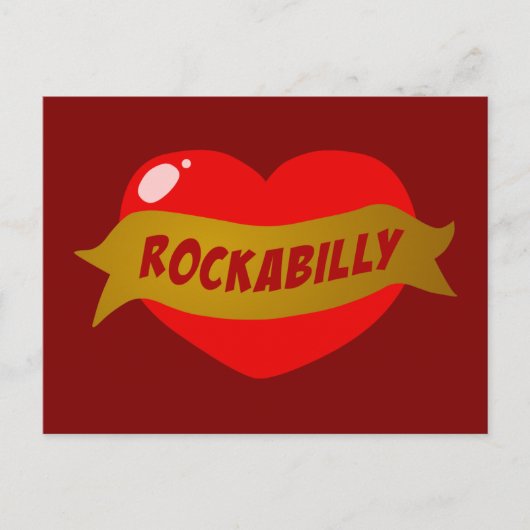 Rockabilly Tattoo Heart Postkarte (Vorderseite)