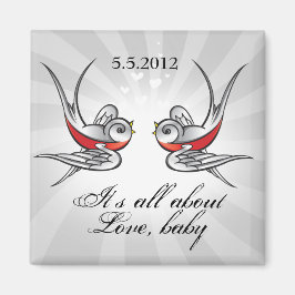 Rockabilly Tattoo Save the Date Hochzeit Magnet