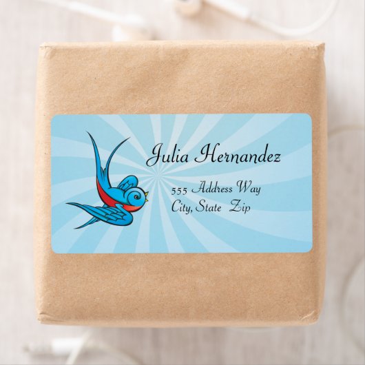 Rockabilly Tattoo Swallow Bird Labels (Insitu)
