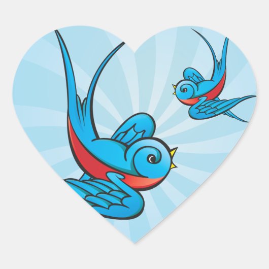 Rockabilly Tattoo Swallow Bird Stickers (Vorderseite)