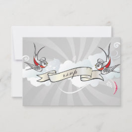 Rockabilly Tattoo Swallows UAWG Empfang card RSVP Karte