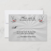 Rockabilly Tattoo Swallows UAWG Empfang card RSVP Karte (Rückseite)