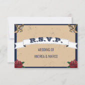 Rockabilly Ticket Rock and Roll Wedding RSVP (Vorderseite)