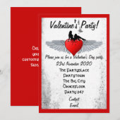 Rockabilly valentines Party Einladung (Vorne/Hinten)