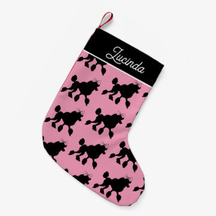 Rockabilly-Vintage-Pudel auf Rosa Kleiner Weihnachtsstrumpf