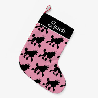 Rockabilly-Vintage-Pudel auf Rosa Kleiner Weihnachtsstrumpf