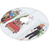 Rockabilly-Vintage-Weihnachtsbaum-Unterlage Polyester Weihnachtsbaumdecke (Schrägansicht)