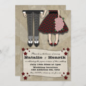 Rockabilly Wedding, 12x18 Hochzeit Einladung (Vorne/Hinten)
