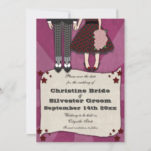 Rockabilly Wedding, 12x18 Save the Date (Vorderseite)