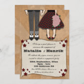 Rockabilly Wedding, 12x18 Verlobung Einladung (Vorne/Hinten)