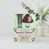 Rockabilly Wedding, 4,25x5,5 Verlobung Einladung (Stehend Vorderseite)