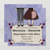 Rockabilly Wedding, 5,25x5,25 Save the Date (Vorne/Hinten)