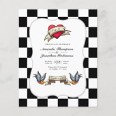 Rockabilly Wedding Einladung Flyer (Vorne)