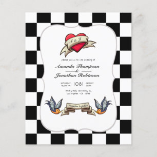 Rockabilly Wedding Einladung Flyer