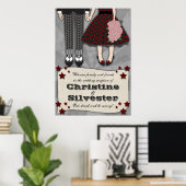 Rockabilly Wedding, Empfang Begrüßungspposter Poster (Heimbüro)