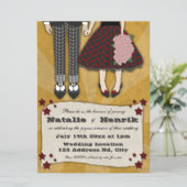 Rockabilly Wedding, Hochzeit 6.5x8.75 Einladung (Stehend Vorderseite)