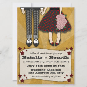Rockabilly Wedding, Hochzeit 6.5x8.75 Einladung