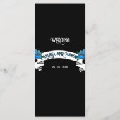 Rockabilly Wedding Menu in Schwarz und Weiß Menükarte (Rückseite)