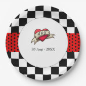 Rockabilly Wedding Pappteller (Vorderseite)