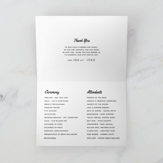 Rockabilly Wedding Programm (Innenseite)