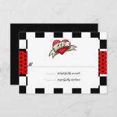 Rockabilly Wedding RSVP Karte (Vorne/Hinten)