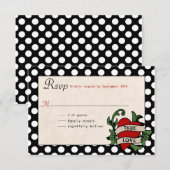 Rockabilly Wedding RSVP Karte (Vorne/Hinten)