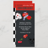 Rockabilly Wedding Ticket Einladung (Vorne/Hinten)