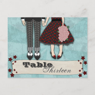 Rockabilly Wedding, Tischanordnung Postkarte