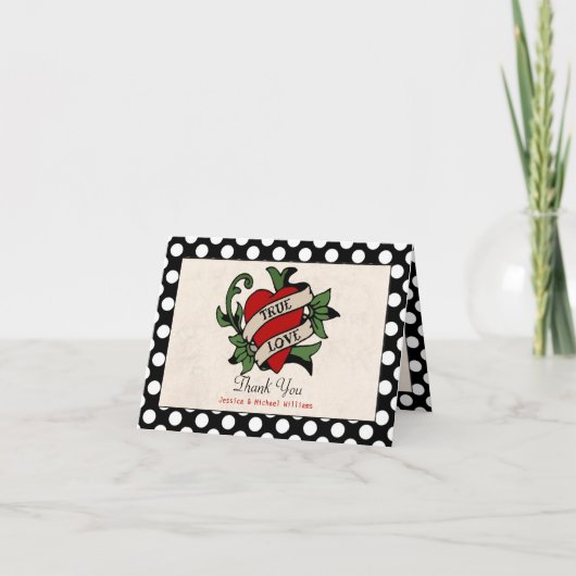 Rockabilly Wedding Vielen Dank Dankeskarte (Vorderseite)