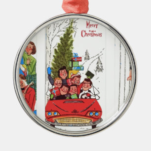 Rockabilly-Weihnachten im Vintage-Stil Ornament Aus Metall