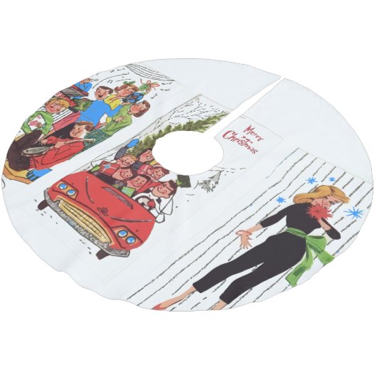 Rockabilly Weihnachtsbaumrock Polyester Weihnachtsbaumdecke (Schrägansicht)