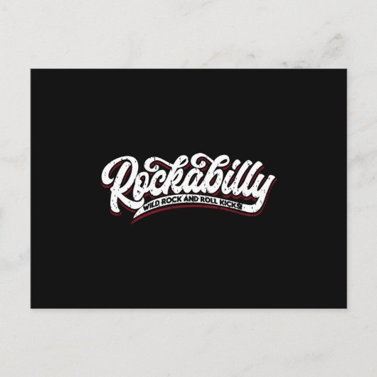Rockabilly Wild Rock'n'Roll - Typo - neg Postkarte (Vorderseite)