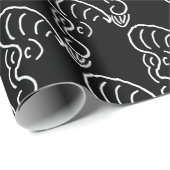 ROCKABILLY YELL (SCHWARZ) GESCHENKPAPIER (Rolleneckpunkt)