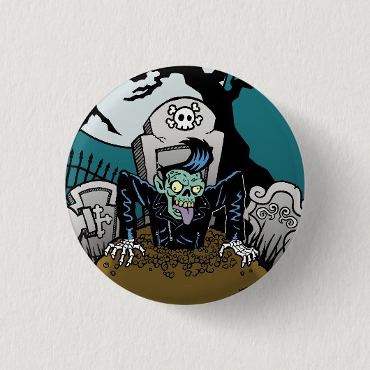 Rockabilly Zombie Ness Button (Vorderseite)