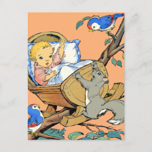 Rockabye Baby und Tiere Postkarte