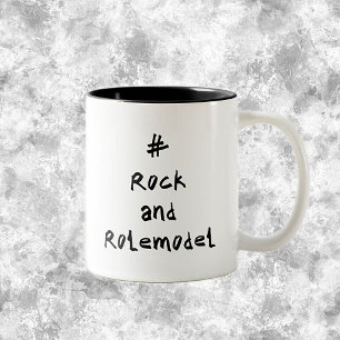 #RockandRolemodel - Black Zweifarbige Tasse
