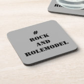 #RockandRolemodel - Schwarz editierbar. Getränkeuntersetzer (Linke Seite)