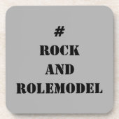 #RockandRolemodel - Schwarz editierbar. Getränkeuntersetzer (Vorderseite)