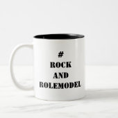 #RockandRolemodel - Schwarz editierbar. Zweifarbige Tasse (Links)