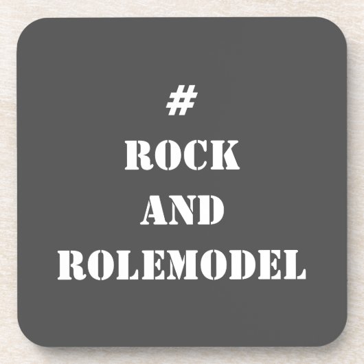 #RockandRolemodel - White editierbar. Getränkeuntersetzer (Vorderseite)